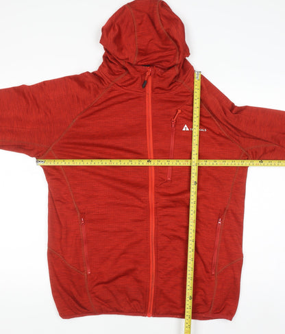 Mens UK Size L Technicals Red Full Zip Hoodie