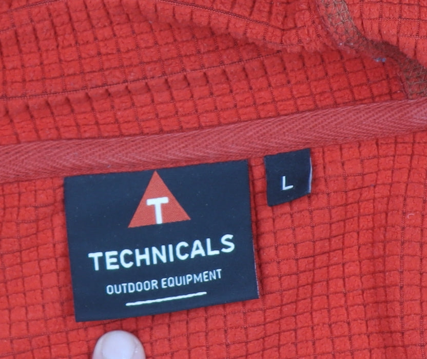 Mens UK Size L Technicals Red Full Zip Hoodie