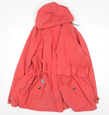 George Women’s Red Cotton Blend Hooded Parka Jacket Size 24