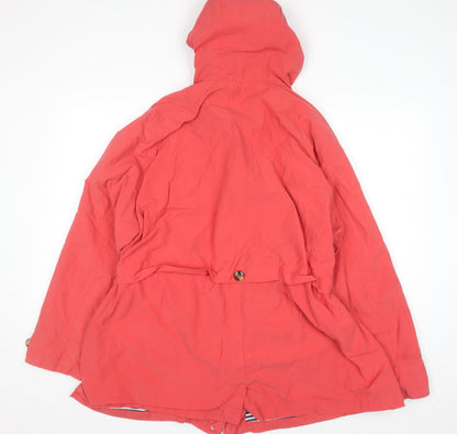 George Women’s Red Cotton Blend Hooded Parka Jacket Size 24