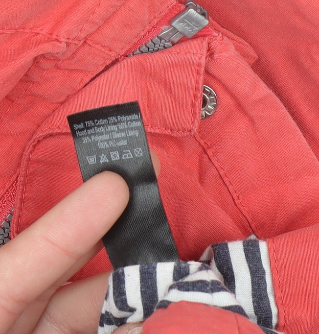 George Women’s Red Cotton Blend Hooded Parka Jacket Size 24