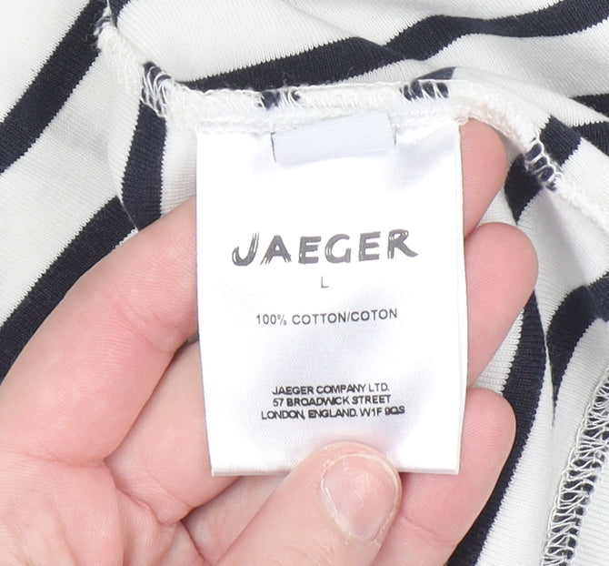 Womens UK Size L Jaeger White Cardigan Jumper