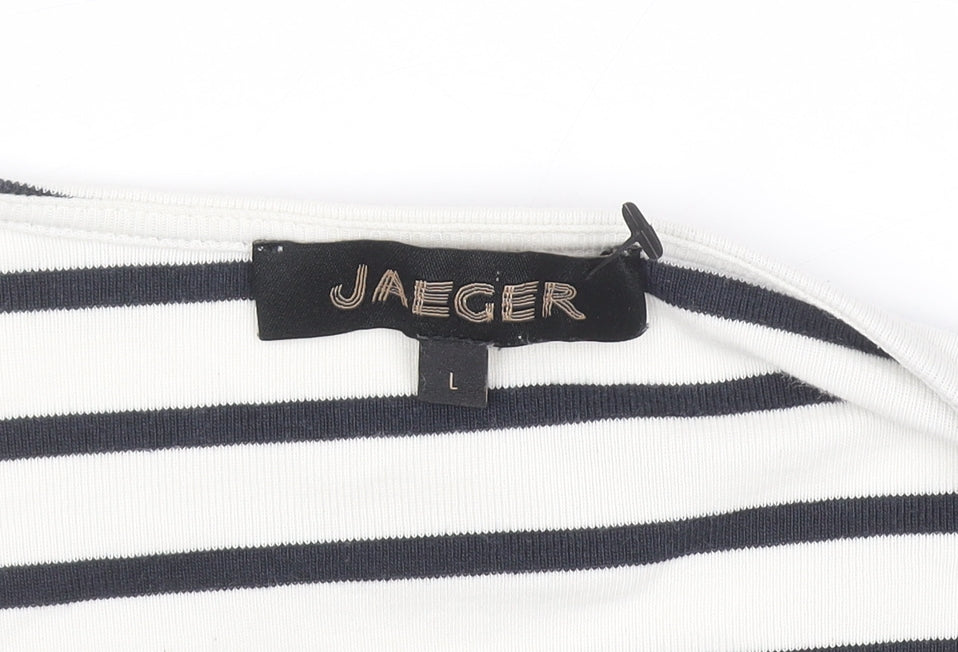Womens UK Size L Jaeger White Cardigan Jumper