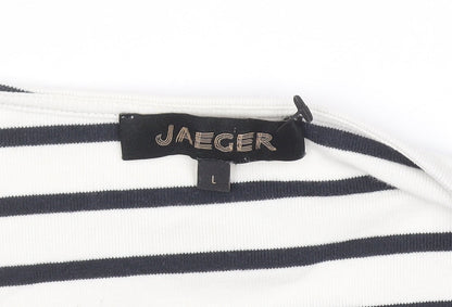 Womens UK Size L Jaeger White Cardigan Jumper