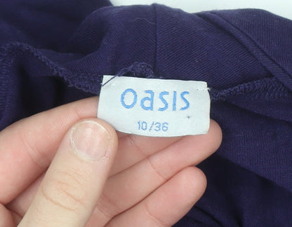Oasis Womens Purple Cowl Neck Short Sleeve Jersey Blouse Size 10