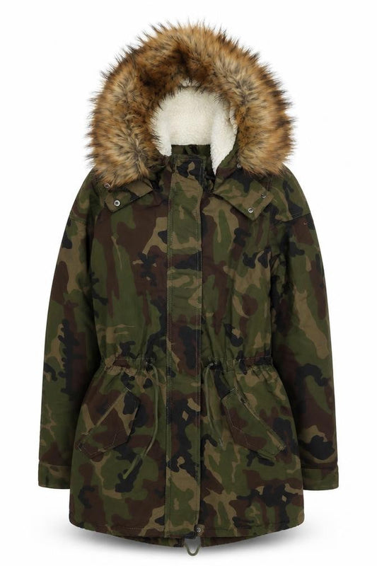 Womens UK Size S Only Green Parka Coat