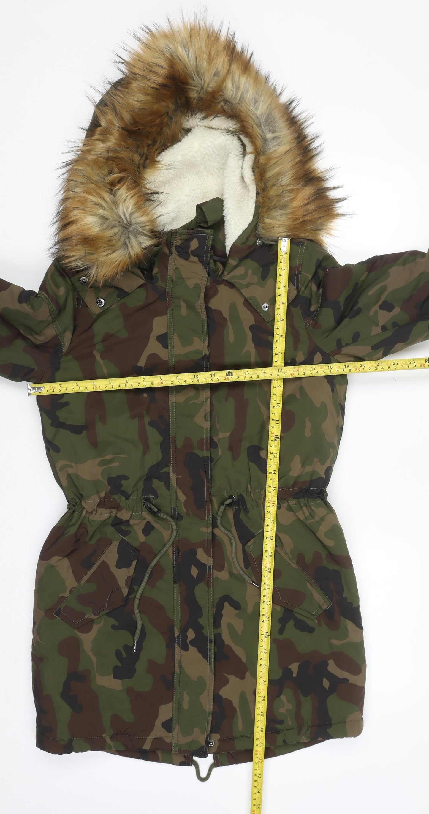 Womens UK Size S Only Green Parka Coat