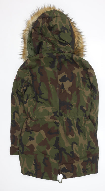 Womens UK Size S Only Green Parka Coat