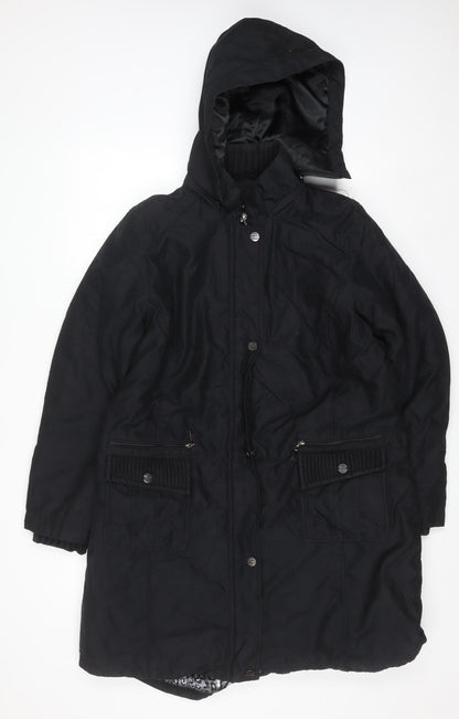 Womens UK Size L Marks and Spencer Black Parka Coat