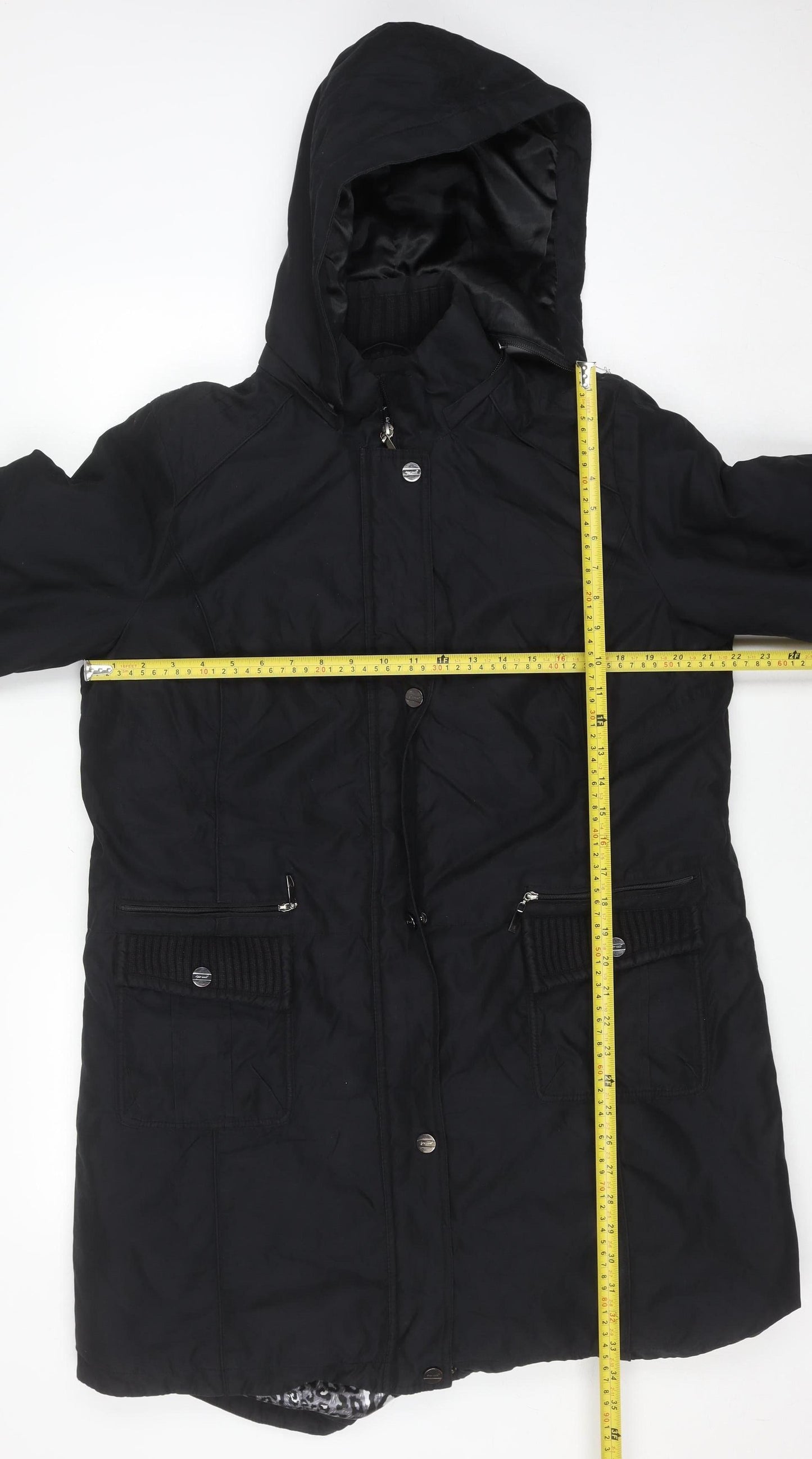 Womens UK Size L Marks and Spencer Black Parka Coat