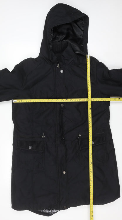 Womens UK Size L Marks and Spencer Black Parka Coat