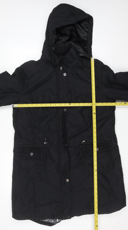 Womens UK Size L Marks and Spencer Black Parka Coat