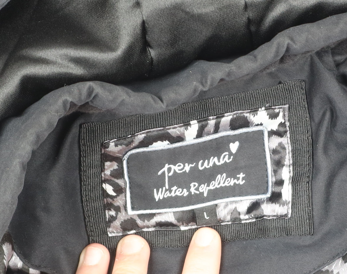 Womens UK Size L Marks and Spencer Black Parka Coat