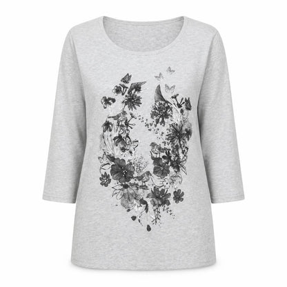 Womens UK Size 12 Lakeland Grey Basic T-Shirt