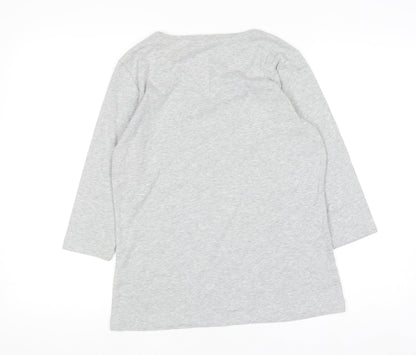 Womens UK Size 12 Lakeland Grey Basic T-Shirt