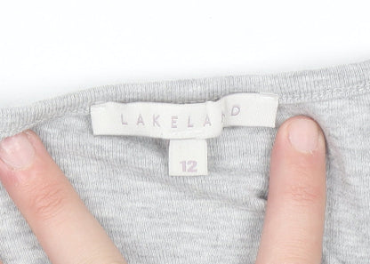 Womens UK Size 12 Lakeland Grey Basic T-Shirt
