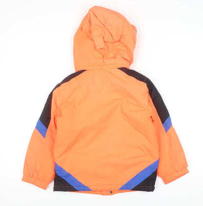 Mountain Warehouse Boys Orange 5-6 Years Ski Jacket Hooded Waterproof Winter Coat