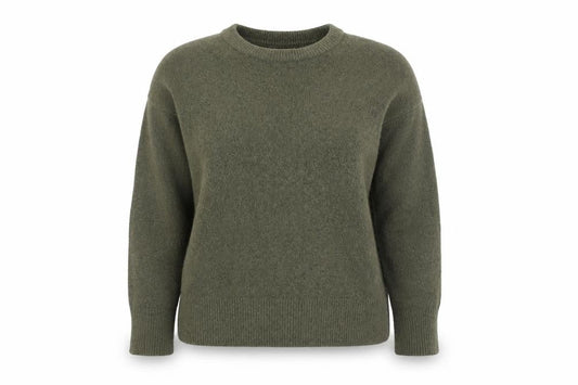 Front view of ASOS DESIGN Women’s Green Crew Neck Knit Jumper, size S