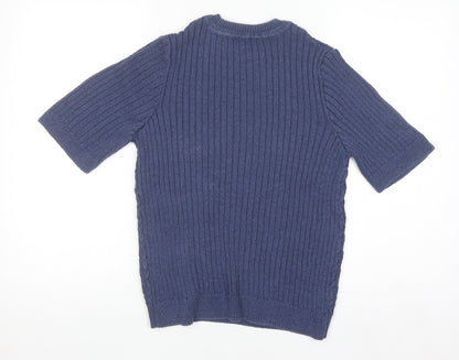 Womens UK Size 8 Marks and Spencer Blue Basic T-Shirt