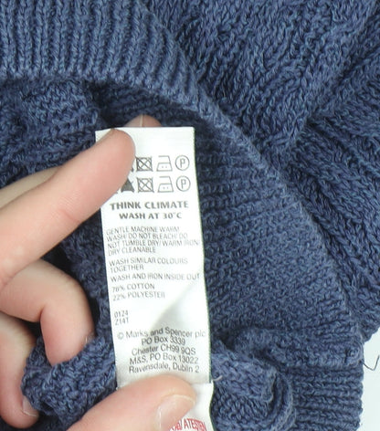 Womens UK Size 8 Marks and Spencer Blue Basic T-Shirt