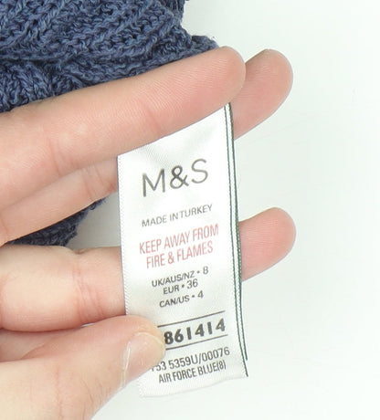 Womens UK Size 8 Marks and Spencer Blue Basic T-Shirt
