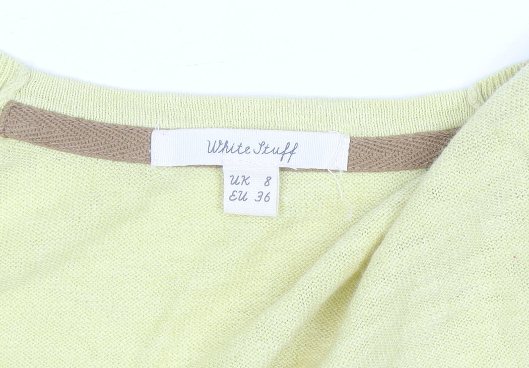 Womens UK Size 8 White Stuff Yellow Cardigan Jumper