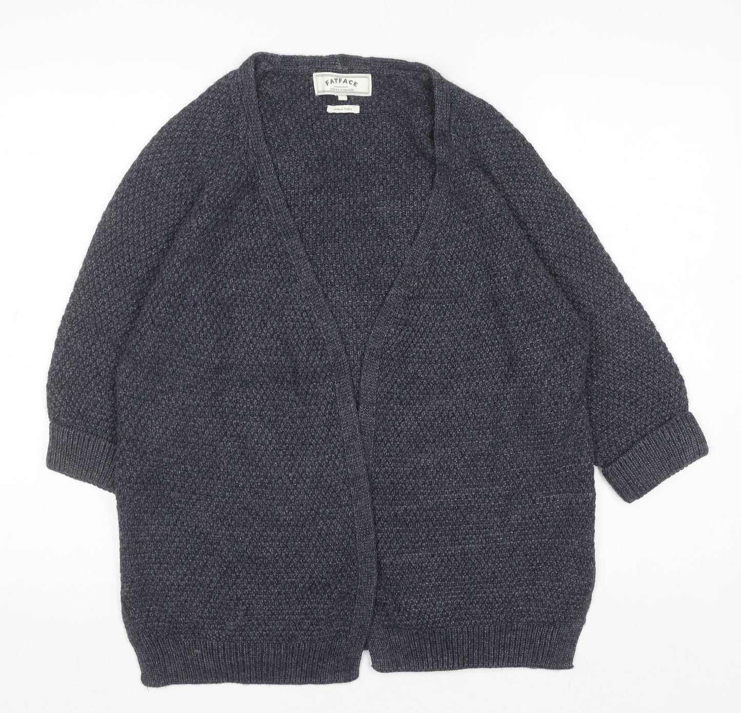 FatFace Women's Blue Knit Open Front Cardigan Size 12