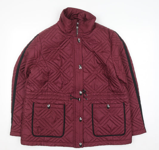 Womens UK Size L Anna Rose Red Quilted Coat