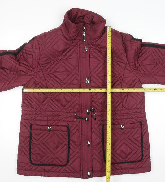 Womens UK Size L Anna Rose Red Quilted Coat