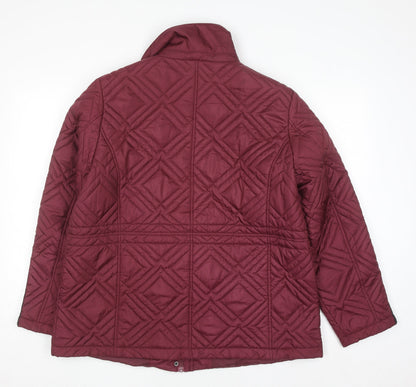 Womens UK Size L Anna Rose Red Quilted Coat