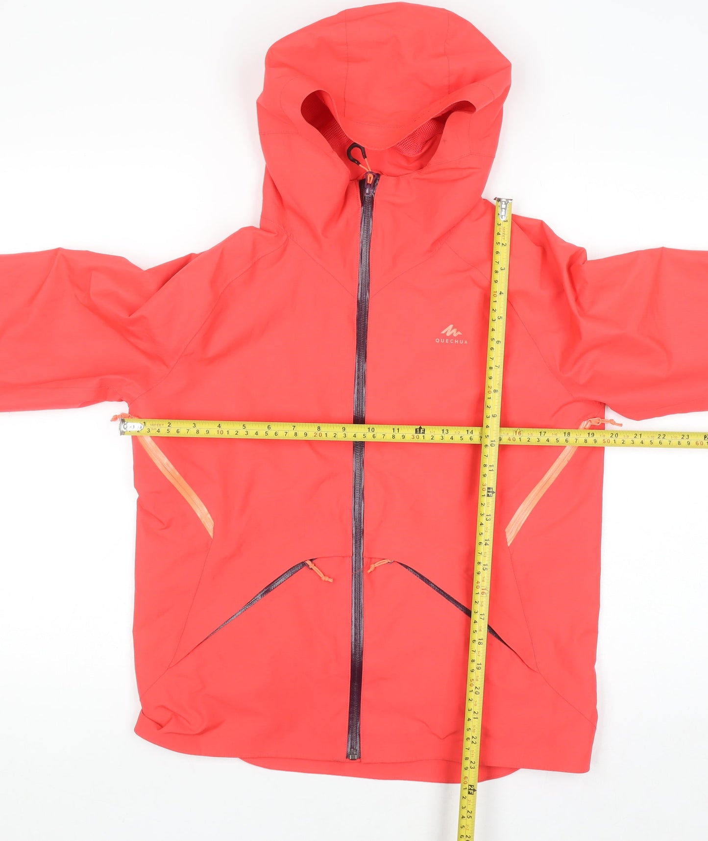 Quechua Girls Pink Waterproof Hooded Rain Coat Jacket 12-13 Years