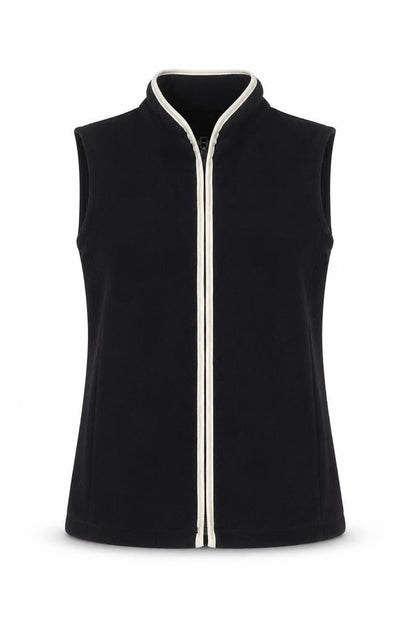 Anne Brooks Petite Black Fleece Zip Waistcoat Women's Size 10