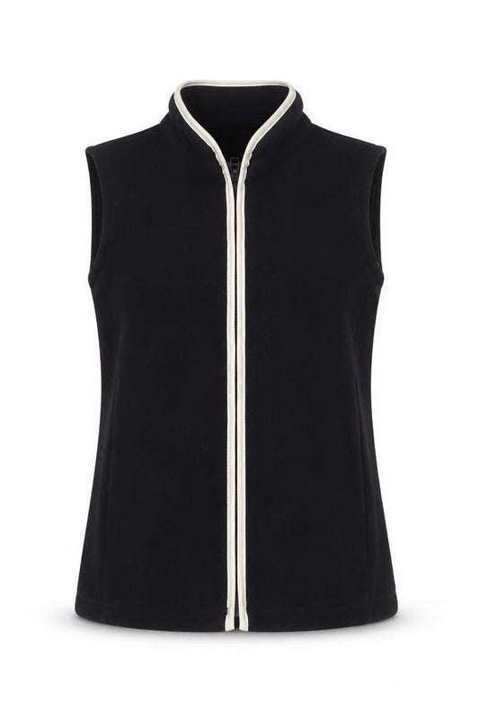 Anne Brooks Petite Black Fleece Zip Waistcoat Women's Size 10