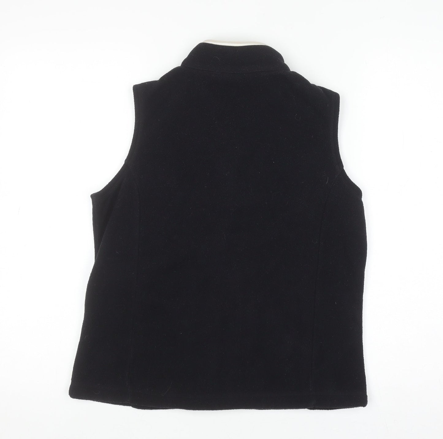 Anne Brooks Petite Black Fleece Zip Waistcoat Women's Size 10