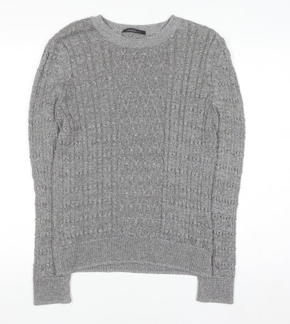 Womens UK Size 18 Marks and Spencer Silver Pullover Jumper