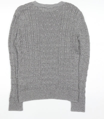 Womens UK Size 18 Marks and Spencer Silver Pullover Jumper