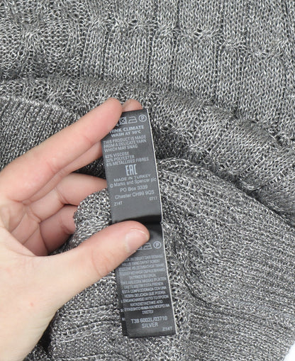 Womens UK Size 18 Marks and Spencer Silver Pullover Jumper