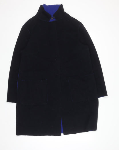 Marks and Spencer Women's Black Wool Blend Mid-Length Coat UK 14