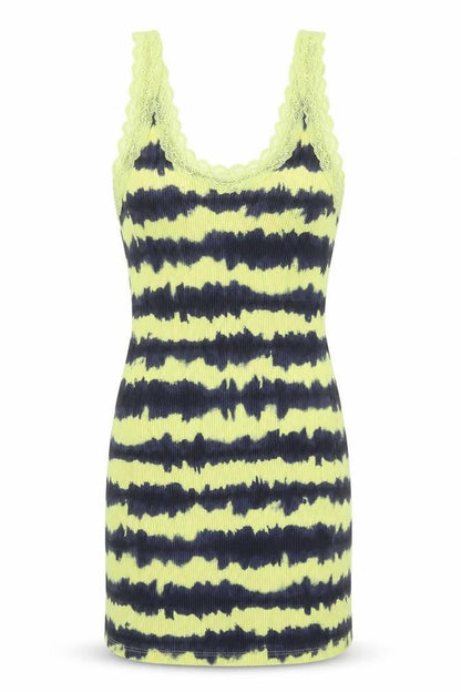 Urban Outfitters Women's Yellow Lace Trim Ribbed Camisole Tank Top M