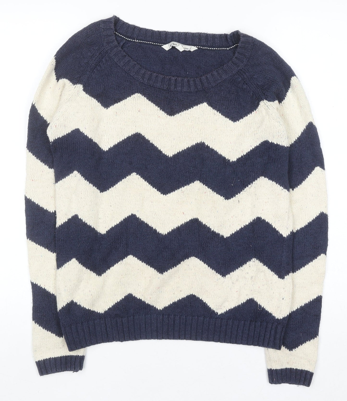 Womens UK Size 12 Fat Face Blue Pullover Jumper