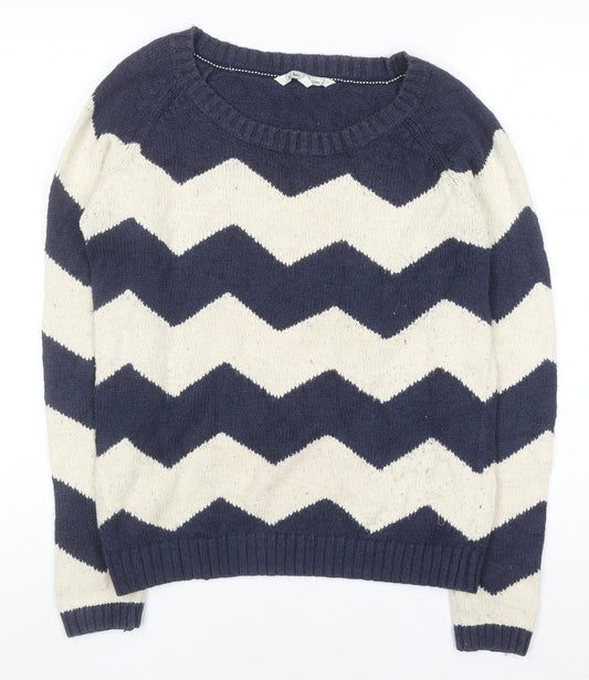 Womens UK Size 12 Fat Face Blue Pullover Jumper