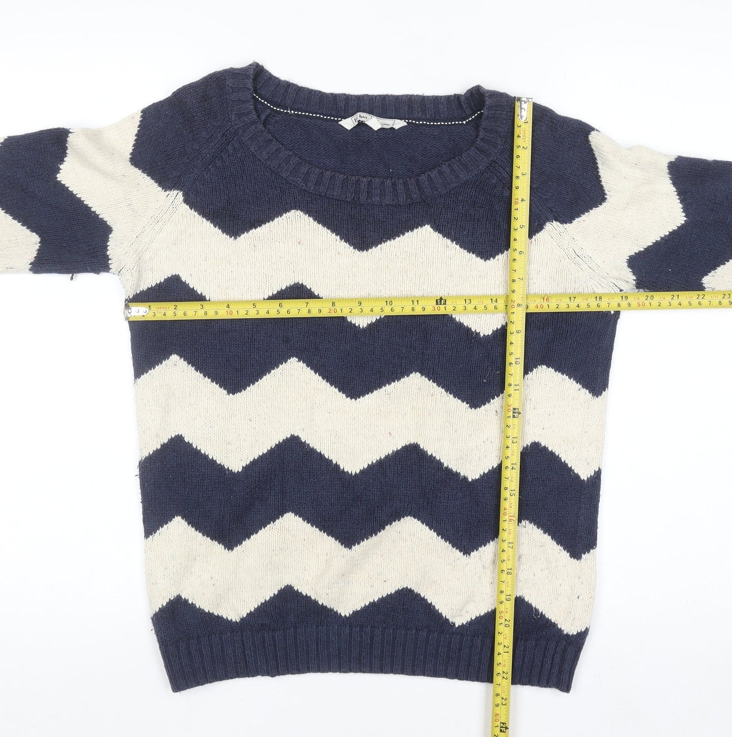 Womens UK Size 12 Fat Face Blue Pullover Jumper