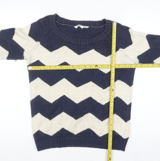 Womens UK Size 12 Fat Face Blue Pullover Jumper