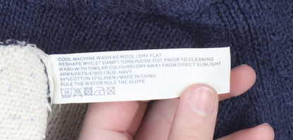 Womens UK Size 12 Fat Face Blue Pullover Jumper
