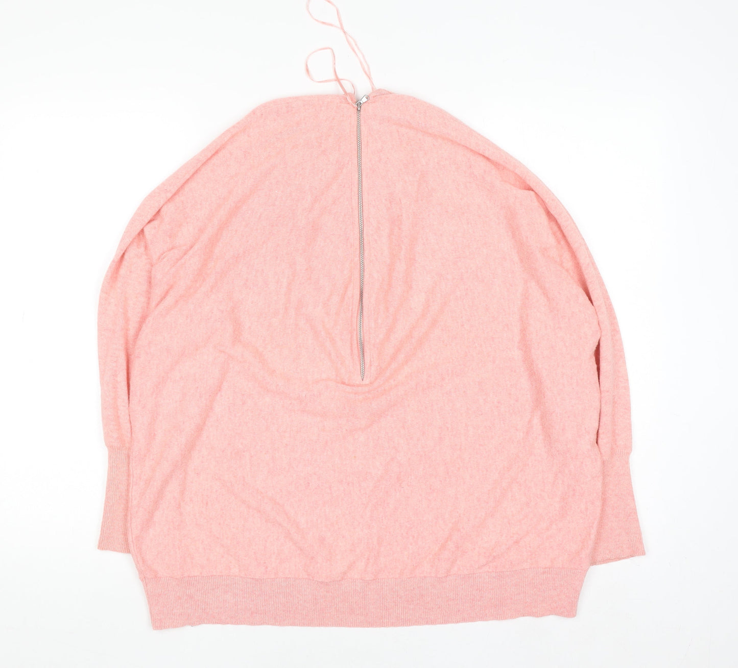 Mint Velvet Women’s Pink Full Zip Relaxed Knit Jumper XL