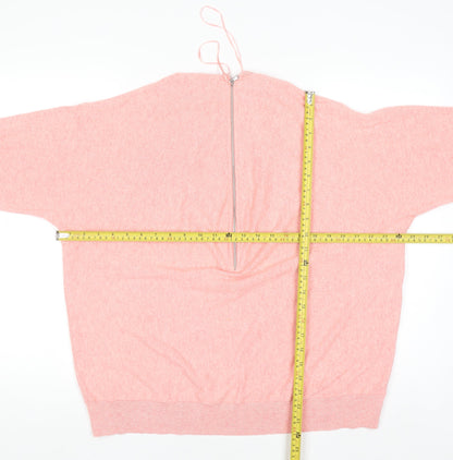 Mint Velvet Women’s Pink Full Zip Relaxed Knit Jumper XL