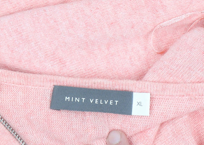 Mint Velvet Women’s Pink Full Zip Relaxed Knit Jumper XL
