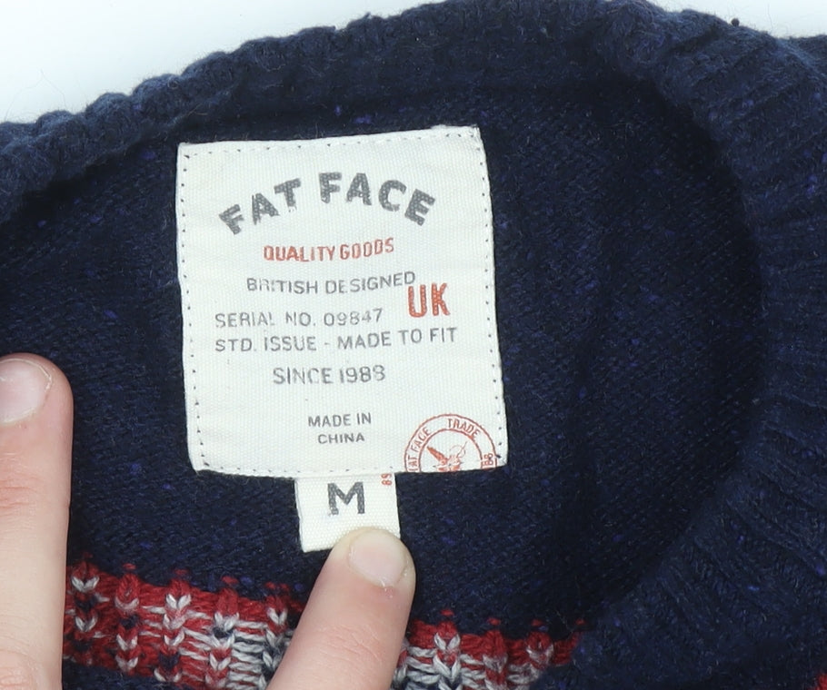 Mens UK Size M Fat Face Grey Pullover Jumper