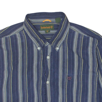 Timberland Men's Blue Striped Button-Up Long Sleeve Shirt L