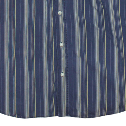 Timberland Men's Blue Striped Button-Up Long Sleeve Shirt L